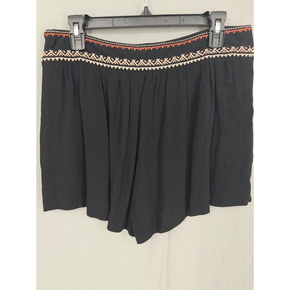 Elevenses Anthropologie Shorts 6 Black Boho Bohemian Western Flowy Pockets - Picture 3 of 10
